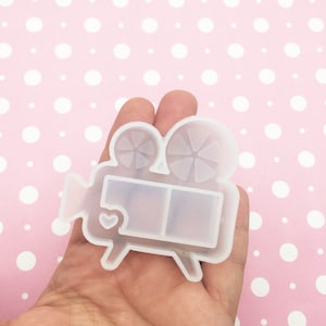 60x63mm Kawaii Video Movie Projector Camera Shaker Uv Resin Mold for Cabochons, 1 Part Silicone Mould, Q122B