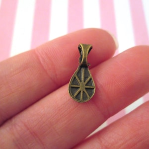 10 Brass Teardrop Pendant Bails, Bronze Glue On Flat Pad Jewelry Charm Findings, DIY Craft Findings b14
