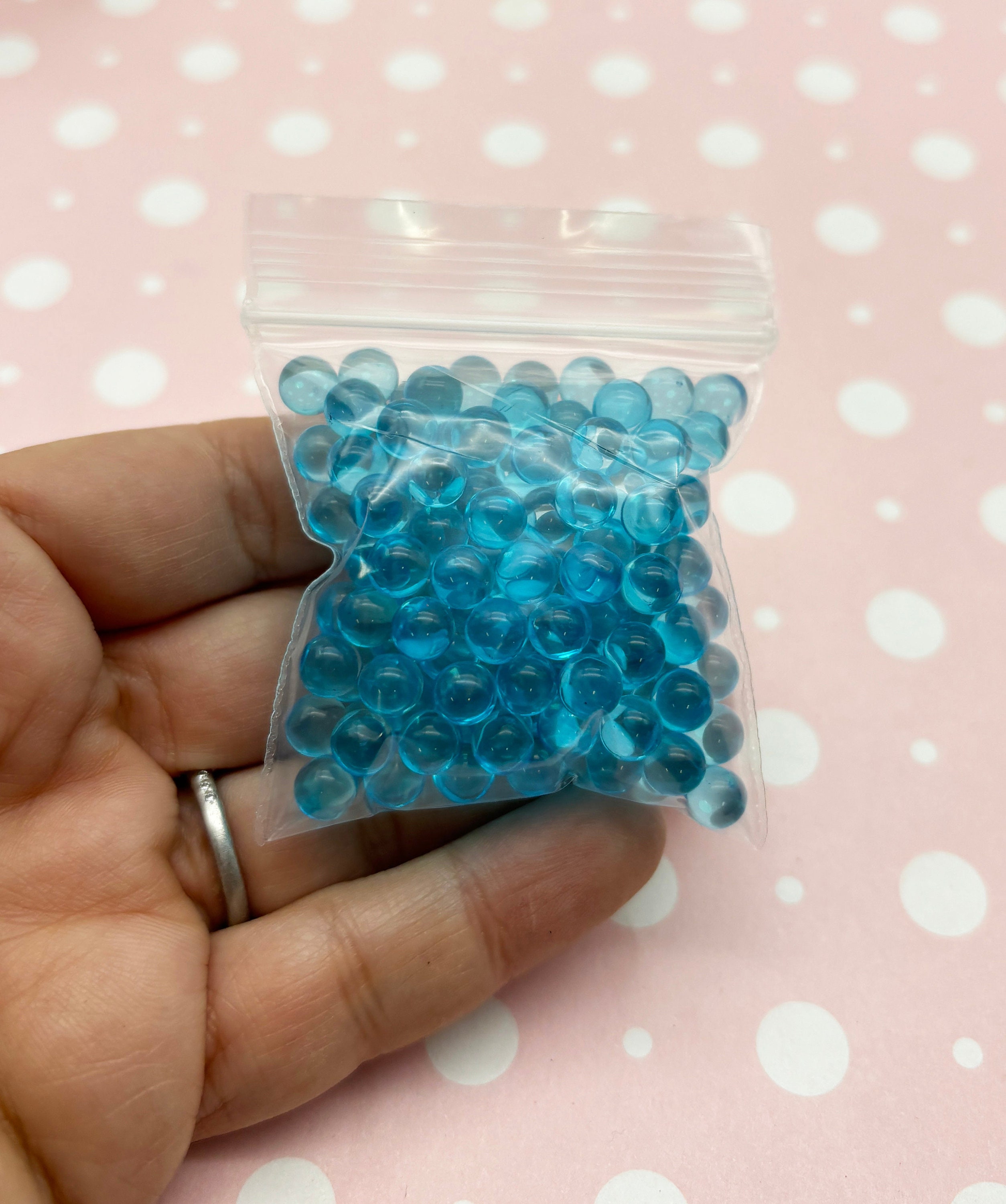 Translucent Pearls Turquoise Blue 6mm Round Translucent Pearls, Popping Boba Resin Gumball ...