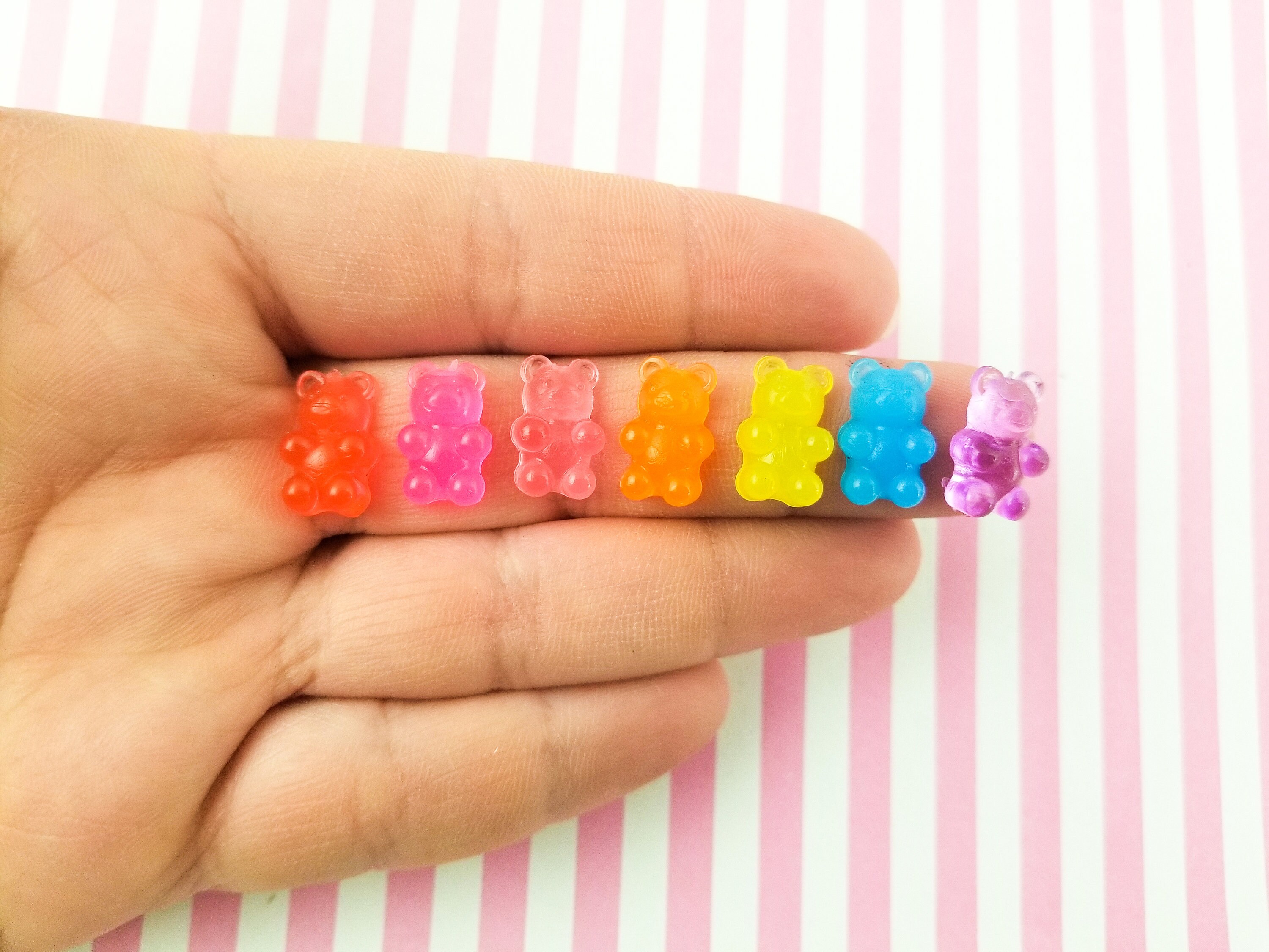 R-365 ✴︎レジン カボション✴︎6種ஐ* 限定色 10 マルチカラー スクイッシー ソフト レジン グミ ベア
