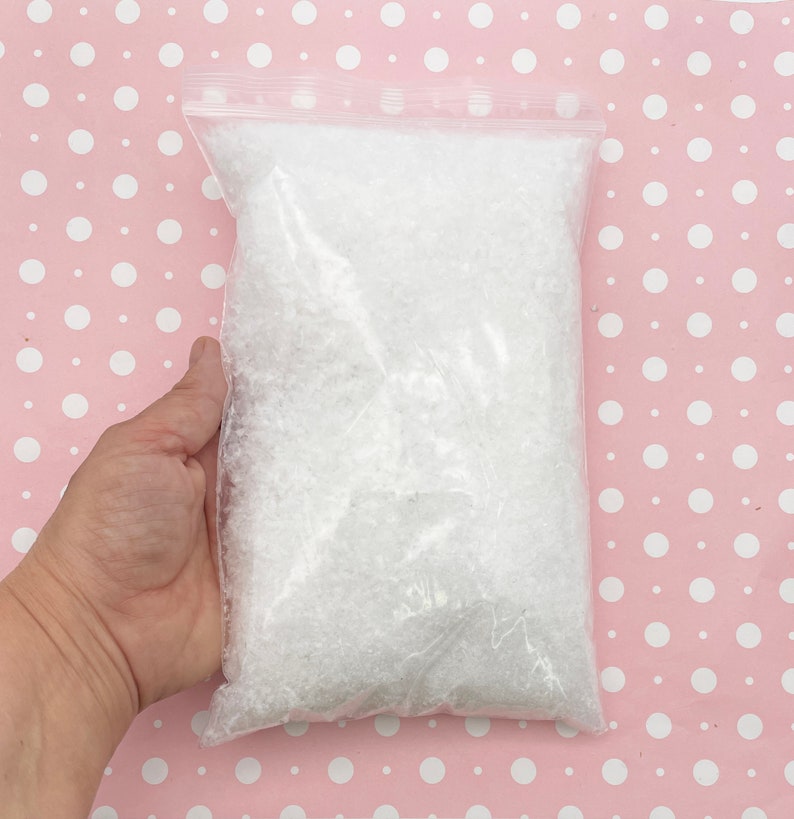 100g of Crunchy Fake Plastic Snow for Slime Christmas decorations etc. image 2