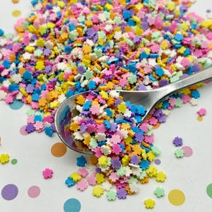 Polymer Clay Sakura Blumen Streuteile, Fake Streusel, Dekoden Funfetti Rainbow Jimmies, P137