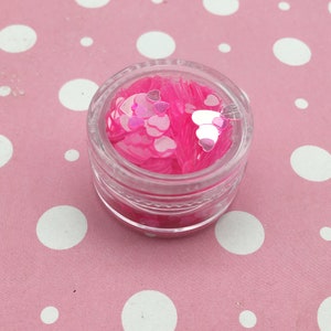 Transparent Pink Multisize Mixed Heart Glitter, Resin and Slime Embellishment, Pick your Amount, T174 image 5