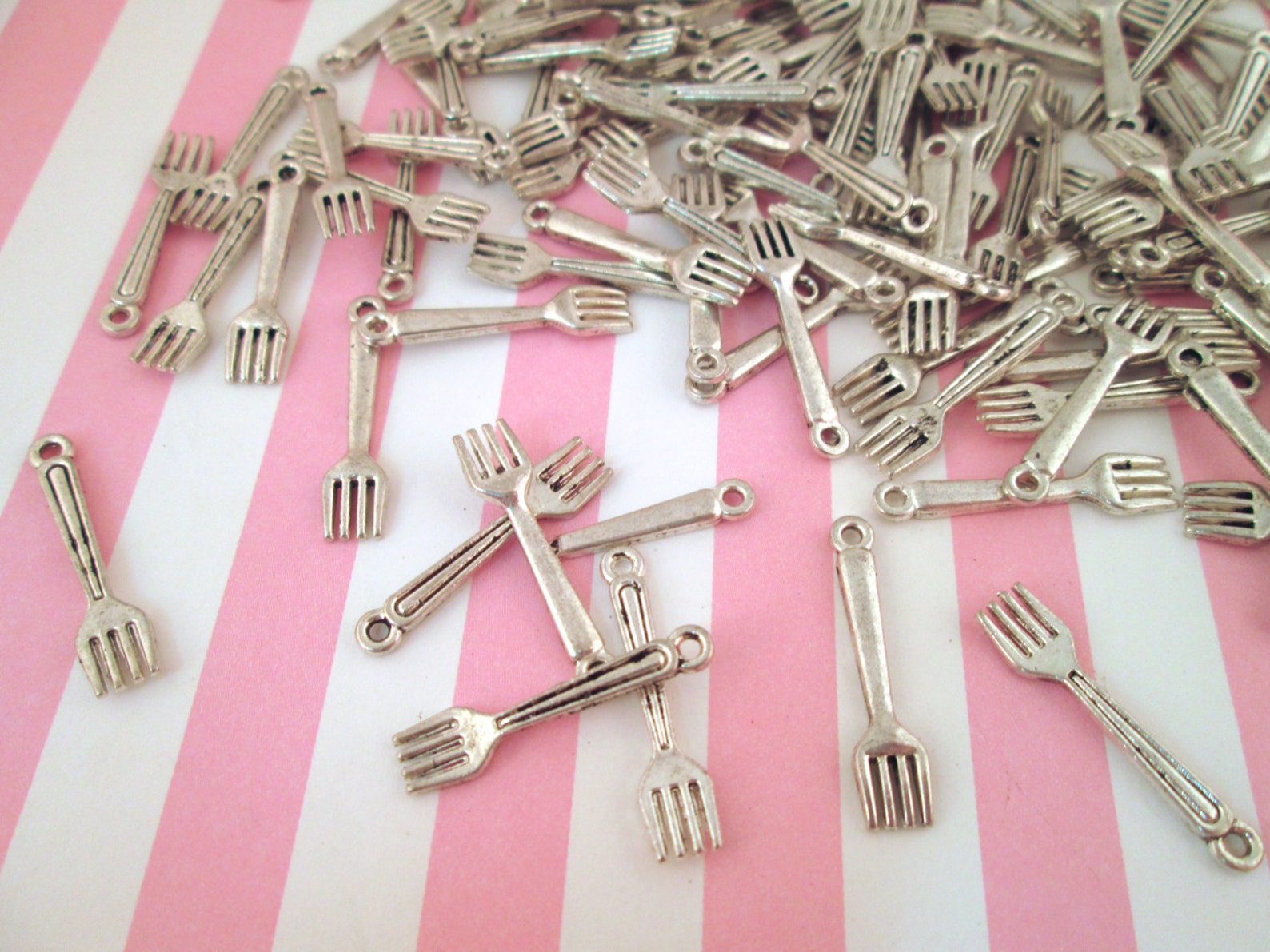 Silver Fork Charms Pendants Perfect for Miniature Food DH90 Etsy