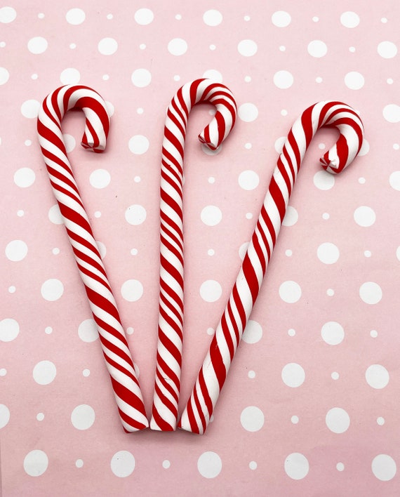 Peppermint Swirl Red & White Fake Candy Polymer Clay Gingerbread