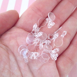 25 Glue On Plastic Bails, Flat Pad Jewelry Findings, H473