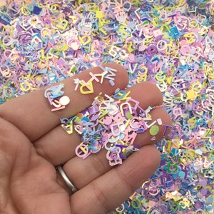 Glitter holográfico pastel multicolorido do alfabeto, glitter de letras, glitter para arte em unhas, decoração, glitter do alfabeto holo, escolha sua quantidade, t83