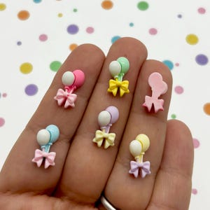 12 cabochon per palloncini a forma di cuore in resina pastello da 14 mm con retro piatto, graziosi cabochon kawaii in plastica acrilica con retro piatto, 1321