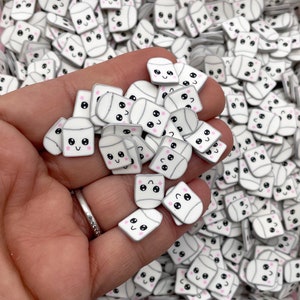 Grotere kawaii marshmallow of toiletpapier polymeerklei dessertschijfjes, NIET-EETBARE Nail Art-schijfjes, nep polymeerklei hagelslag, M52