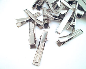 10 Small 35mm Silver Alligator Clips Hair Clips Barrettes