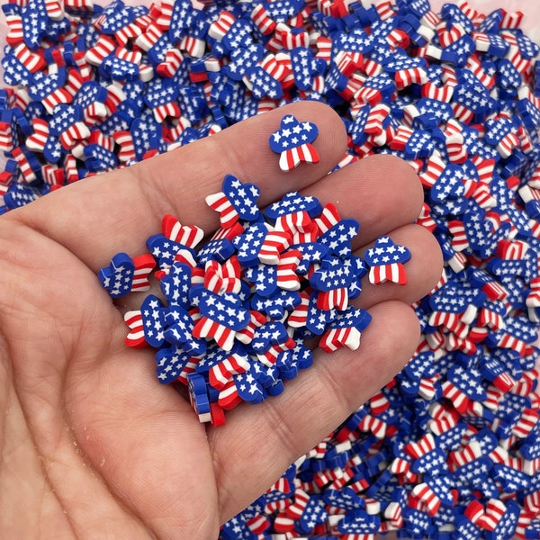 Larger Red White and Blue Polymer Clay American Flag Star Sprinkles, Fimo Fake Sprinkles Sprinkle Mix, 4th of July G220