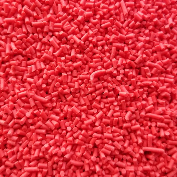 Short Red Polymer Clay Fake Sprinkles, Fake Decoden Jimmies, Pick Your Amount, S33