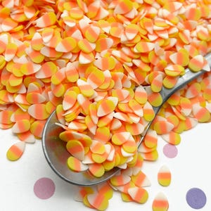 CANDY CORN Halloween Orange Candy Corn Sprinkle Slices, Polymer Clay Fake Sprinkles, Fimo Slices, Decoden Funfetti Jimmies R85