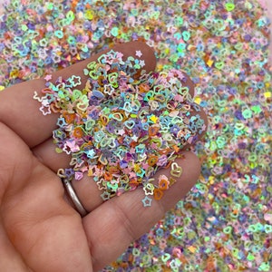 Pastel Star Glitter Iridescent Colours Shaker Sprinkles Resin Filler