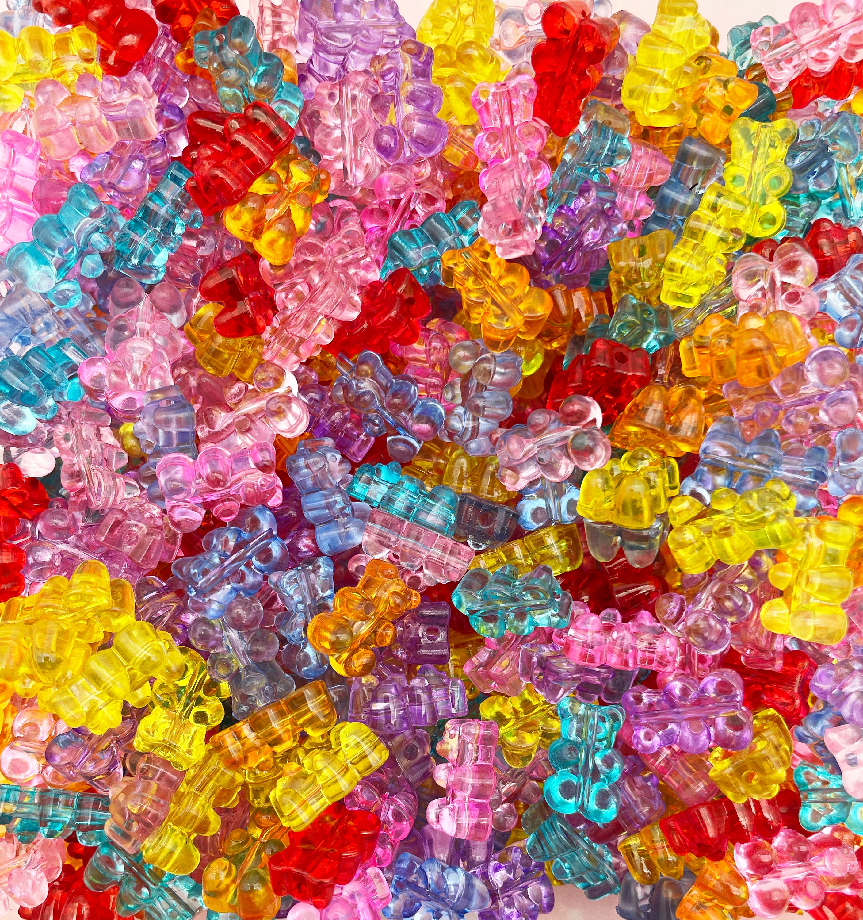 I found these gummy bear beads at the Daiso store! So excited to use t