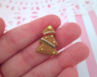 6 cabujones de resina con forma de árbol de Navidad de jengibre, 21 mm, bonitos cabujones de plástico acrílico con base plana para las fiestas navideñas, DH136b