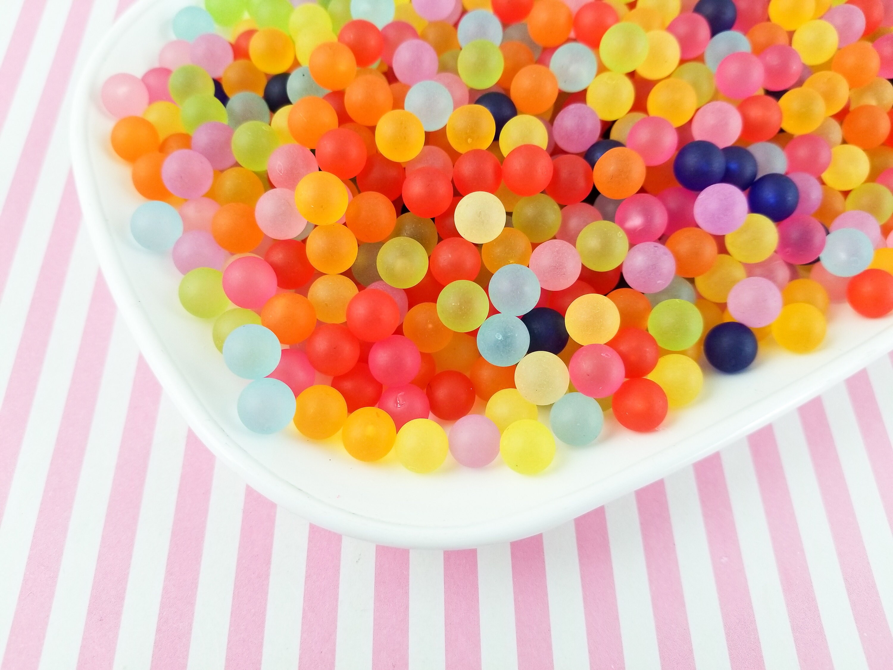 Translucent Pearls 50 Multicolor Translucent Pearls, Resin Gumball Pearls, 8mm, Faux ...