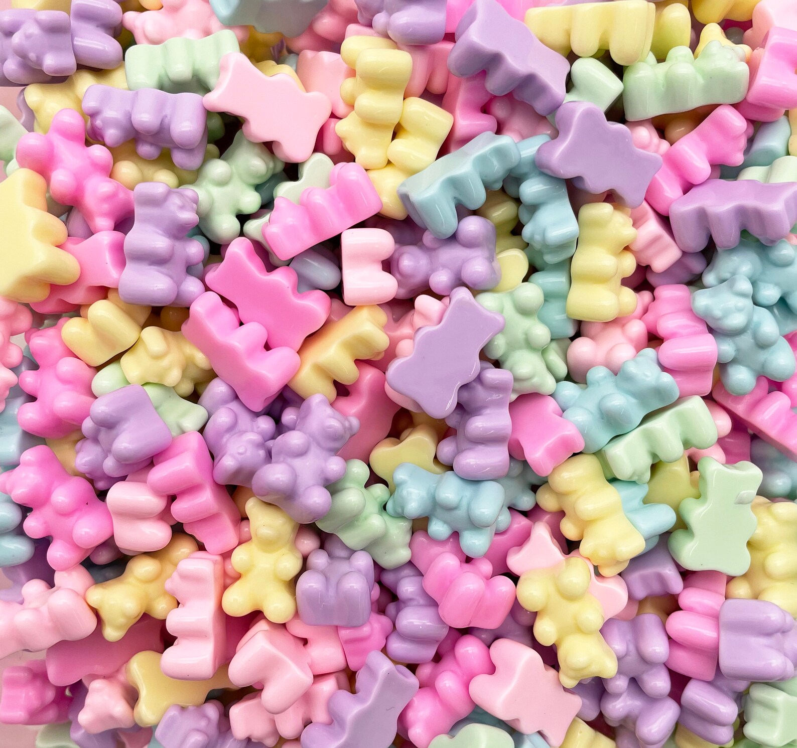 12 Pastel Multicolor Opaque Gummy Bear Cabochons 21x11x8mm Etsy