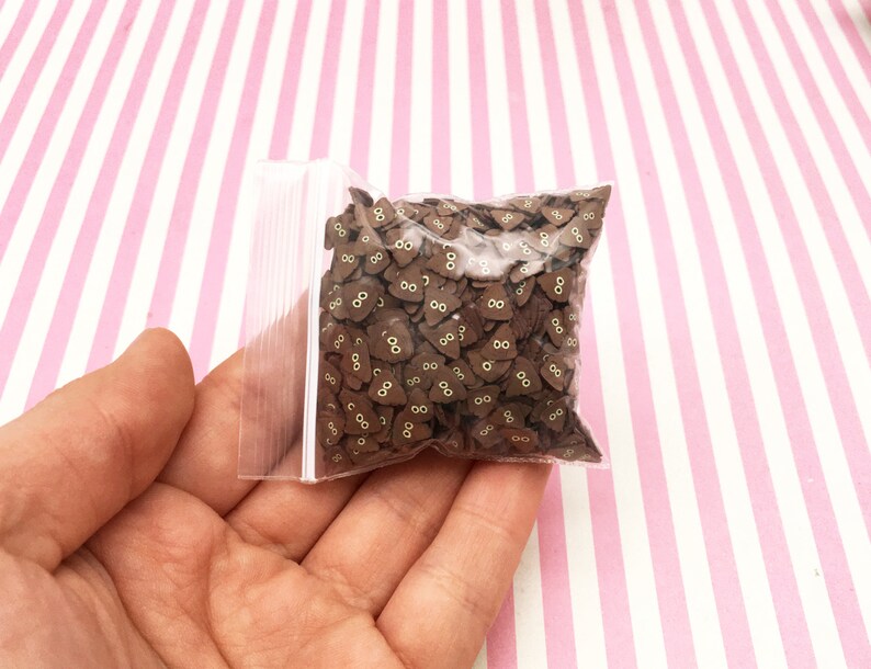 Small Polymer Clay Poop Emoji Non Edible Sprinkles Poomoji Etsy