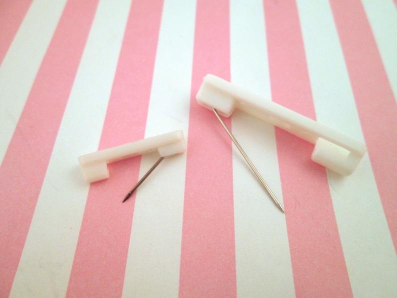 White Acrylic Bar Pin Backs With Metal Pins B77 Etsy