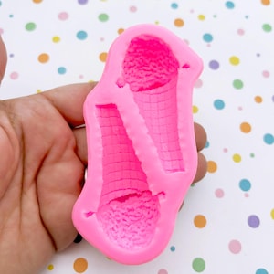 Double Cavity Ice Cream Cone Silicone Mold for Cabochons, Chocolate, Clay, Resin Etc, Icecream Mold Q40