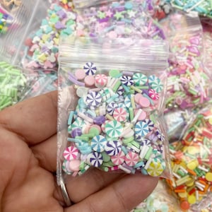 Larger Bag 10 Gram Fake Sprinkle Sampler Sets, Assorted Polymer Clay Variety Packs, Fake Bake and Slime Supplies, Pick Your Amount