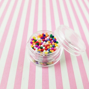 NON EDIBLE Faux Rainbow Glass Nonpareil Sprinkles, 2mm Pick Your Amount, Decoden Rainbow Funfetti Jimmies, Faux Caviar Beads, G49 image 4