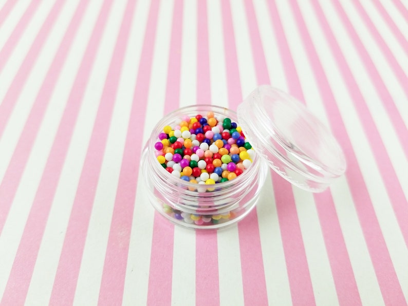 NON EDIBLE Faux Rainbow Glass Nonpareil Sprinkles, 2mm Pick Your Amount, Decoden Rainbow Funfetti Jimmies, Faux Caviar Beads, G49 image 4