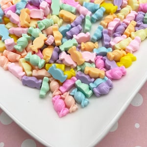 18 Tiny  Assorted Pastel Taffy Decoden Cabochons, Matte Candy Cabochons, #059b