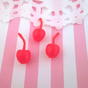3D Miniature Cherry Cabochons, Squishy Silicone Cabs, Pick your amount, #073
