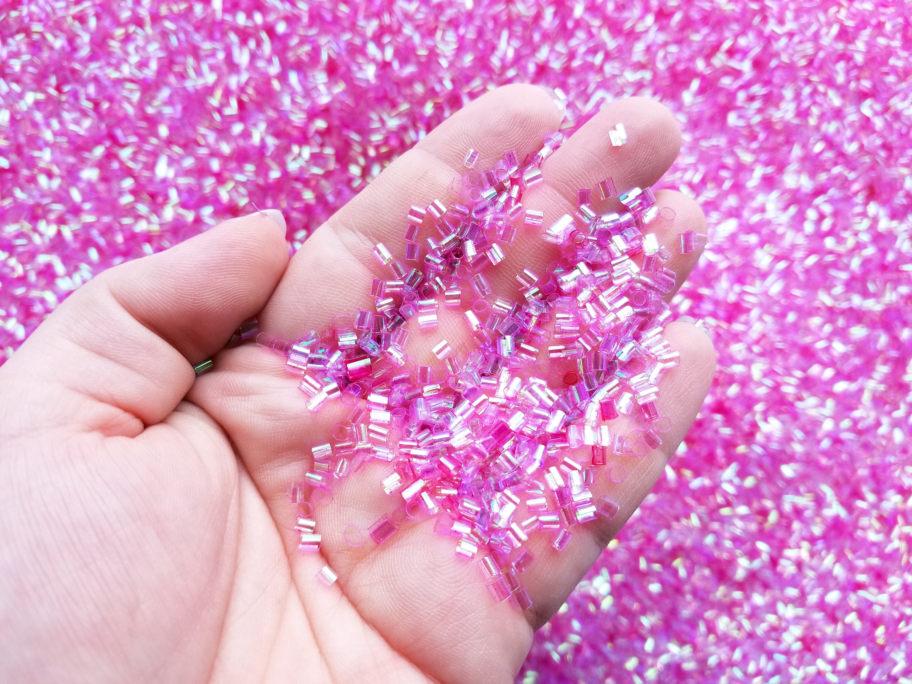 Fuchsia Pink Iridescent Crispy Bingsu Beads for Crunchy Slime, Iridescent  Straw Beads, 3D Glitter, Kawaii Slime Supply, -  Norway
