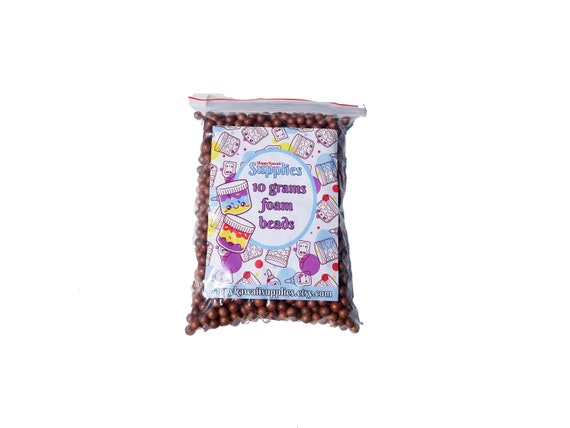 Large Bright Coco Puffs Brown Foam Beads for Slime, Cereal Foam, Approx. 2  Cups, Approx. 10 Grams 