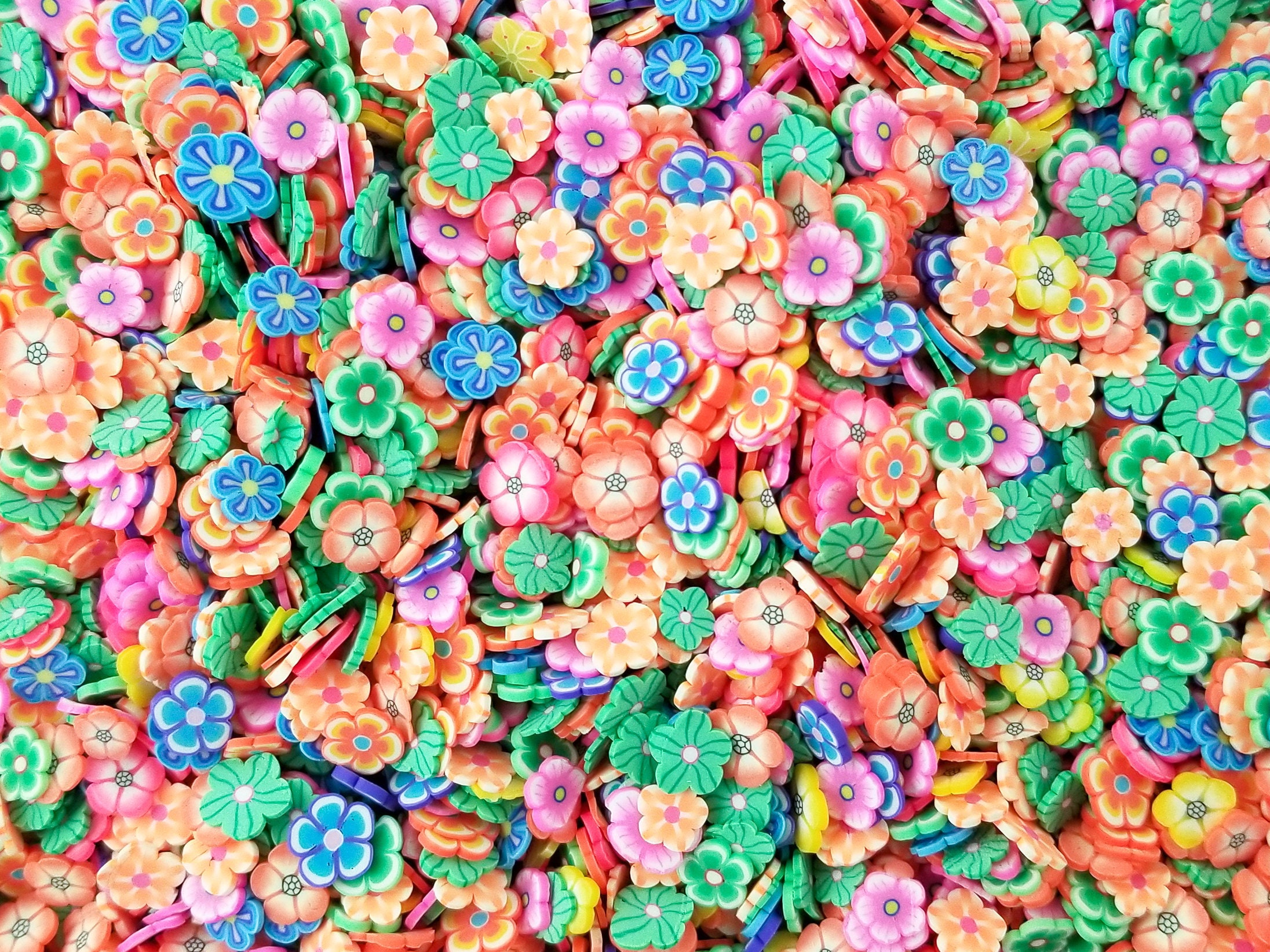 Polymer Clay Flower Toppings, Fake Cake Decoration, Floral Fimo Spri, MiniatureSweet, Kawaii Resin Crafts, Decoden Cabochons Supplies