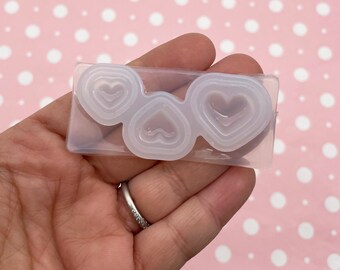 Tiny Heart Nail Mold for Cabochons Charms Pendants, Mini Valentines Uv Silicone Mould for Clay, Resin Etc, Q105B