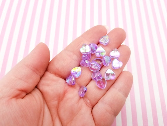 Iridescent Puffy Star Beads | Mini Glass Bead in Rainbow Colour | Kawaii  Jewellery Supplies (AB Clear / 5 pcs / 8mm)