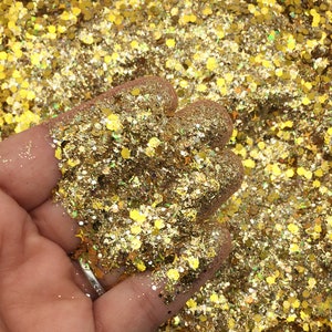 Maddening Midas Gold Pixie Dust Assorted Shape Glitter, Pick Your Amount, Shaker Mix, Kawaii Glitter T1