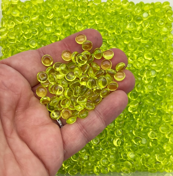 100 gram (3 1/2 ounces) Chartreuse Green Resin Fishbowl Slushie Beads for Crafting, Acrylic Plastic Fish Bowl Crunchy Slime Supplies