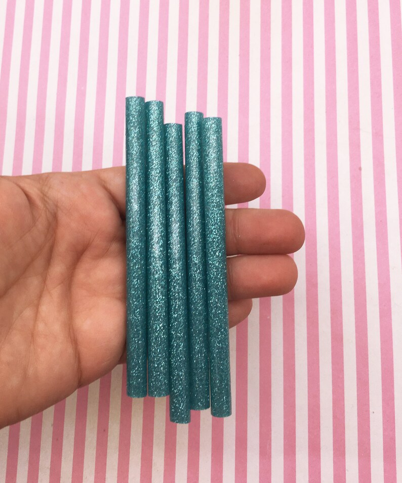 10 Piece Light Blue Glitter Hot Glue Sticks for Kawaii and - Etsy