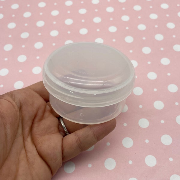 6 Domed Lid Straight Walled 2oz Polypropylene Plastic Jars with Lids