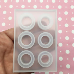 Stampo in silicone UV per anelli di 6 dimensioni, stampo in silicone per cabochon per resina UV ed epossidica, stampo in silicone per cabochon, forniture per gioielli artigianali Q94A