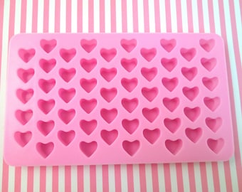 Stampo in silicone con 55 cuoricini, per dolci, cubetti di ghiaccio,cioccolatini, caramelle, da forno, idea regalo, colore: rosa 15 Herzen