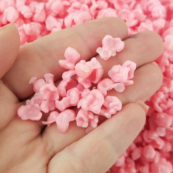 FAKE BAKE POPCORN, Silicone Faux Pink Pop Corn add-on for decoden crafts and slime, fake food,  Pick Your Amount M166