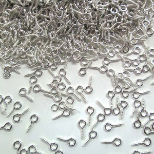 Rose Gold Screw Eyelet, 80pcs Mini Eye Hooks, 12mm Screw Studs