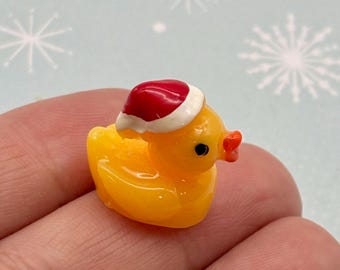 Lot De 10 Figurines Miniatures De Canards Avec Bonnet De Noël – Résine – 1,7 Cm – Déco Jardin, Terrarium, Gâteau