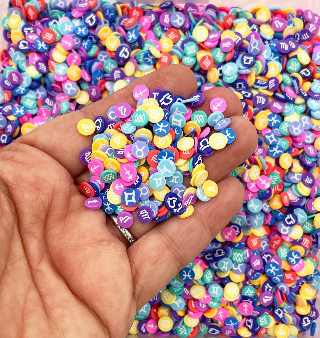 ZODIAC MIX, Non Edible Bright Polymer Clay Fake Sprinkles, Decoden