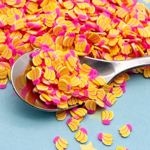 Polymer Clay Banana Bunch Fruit Slice Sprinkles, Nail Decoration, NON EDIBLE Fake Bake Supplies Table Scatter Confetti, Slime Supply R53