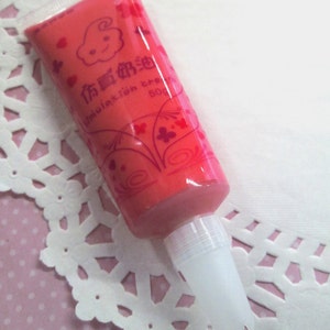 Decoden Whipped Cream Glue, Red Color Frosting Icing 3d Glue for Cell Phone Decoration, 50g