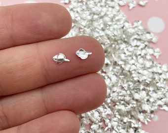 50 kleine 5 mm zilverkleurige metalen conch schelp cabochons, schattige kawaii nagelmanicure schelpcabines L285