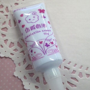Decoden Whipped Cream Glue, Pale Blue Color, for Cell Phone Decoration, 50g
