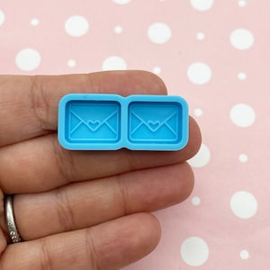 Small Double Cavity Heart Love Letter Envelope Silicone Molds for Earring Cabochons, Tiny Moulds Q81c